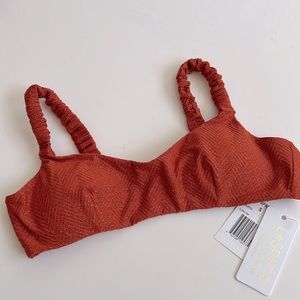 L*Space Womens Lloyd Orange Swimwear Beachwear Bikini Swim Top Separates Small